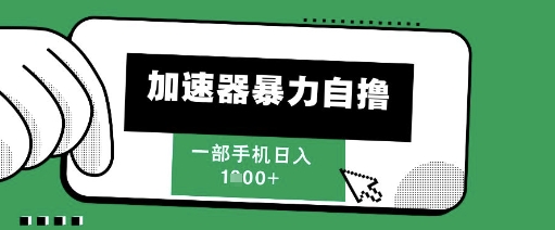 205新风口，加速器暴力自撸，单机日入1k+【揭秘】-占领资源网
