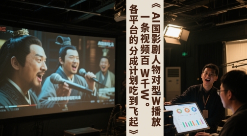 AI三国影视剧人物对口型唱歌玩法，一条视频百W千W播放，各平台的分成计划吃到飞起-占领资源网