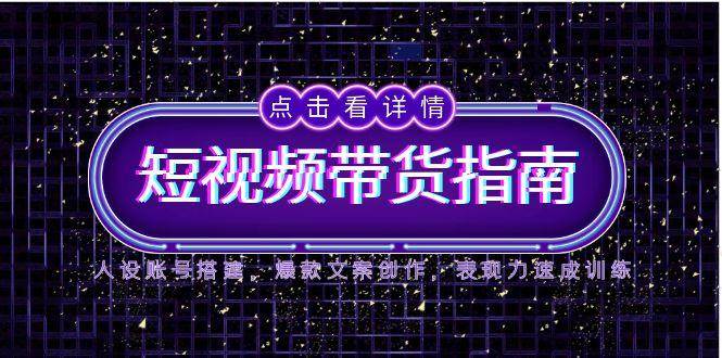 2025短视频带货指南，人设账号搭建，爆款文案创作，表现力速成训练-占领资源网