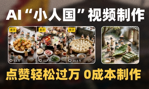 爆款1000W+播放微缩景观迷你小人国AI视频0成本制作全流程教学-占领资源网