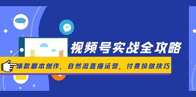 （14925期）视频号实战全攻略，爆款脚本创作，自然流直播运营，付费投放技巧-占领资源网