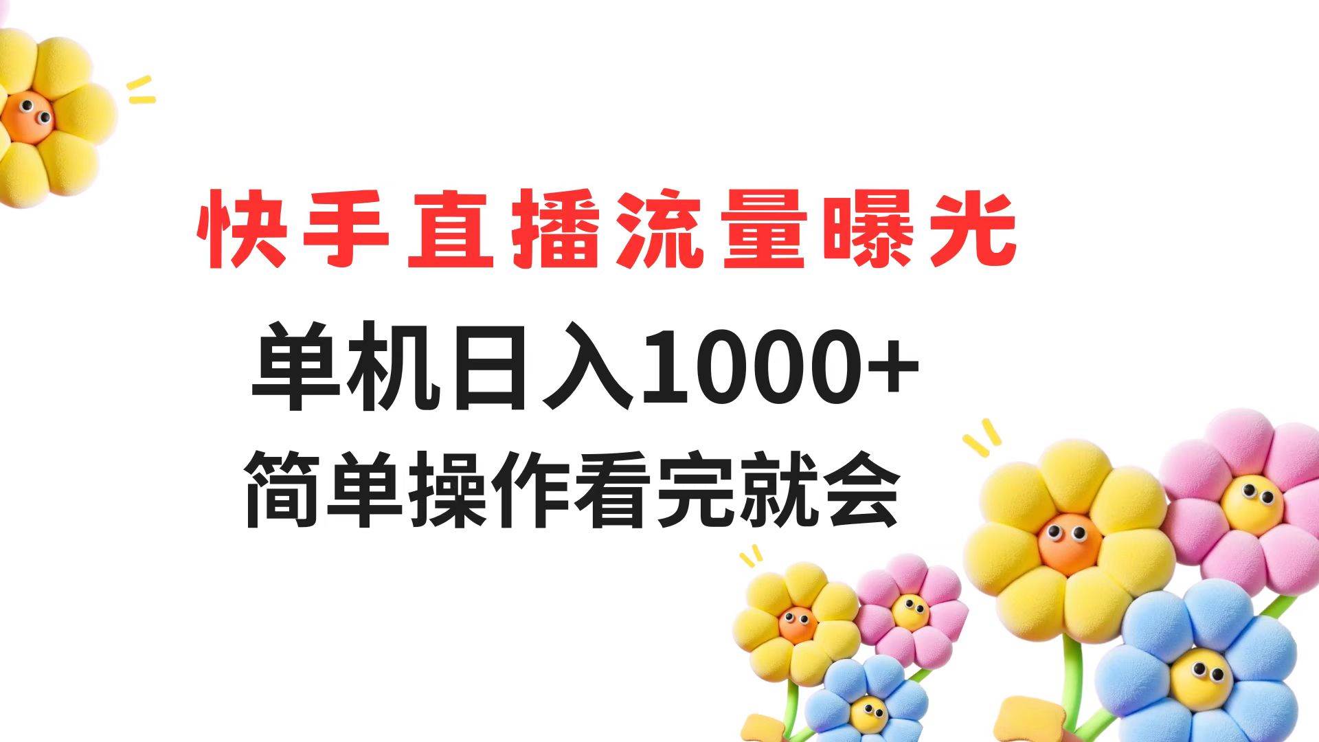 （14931期）快手直播流量曝光 单机日入1000+ 简单操作 看完就会-占领资源网