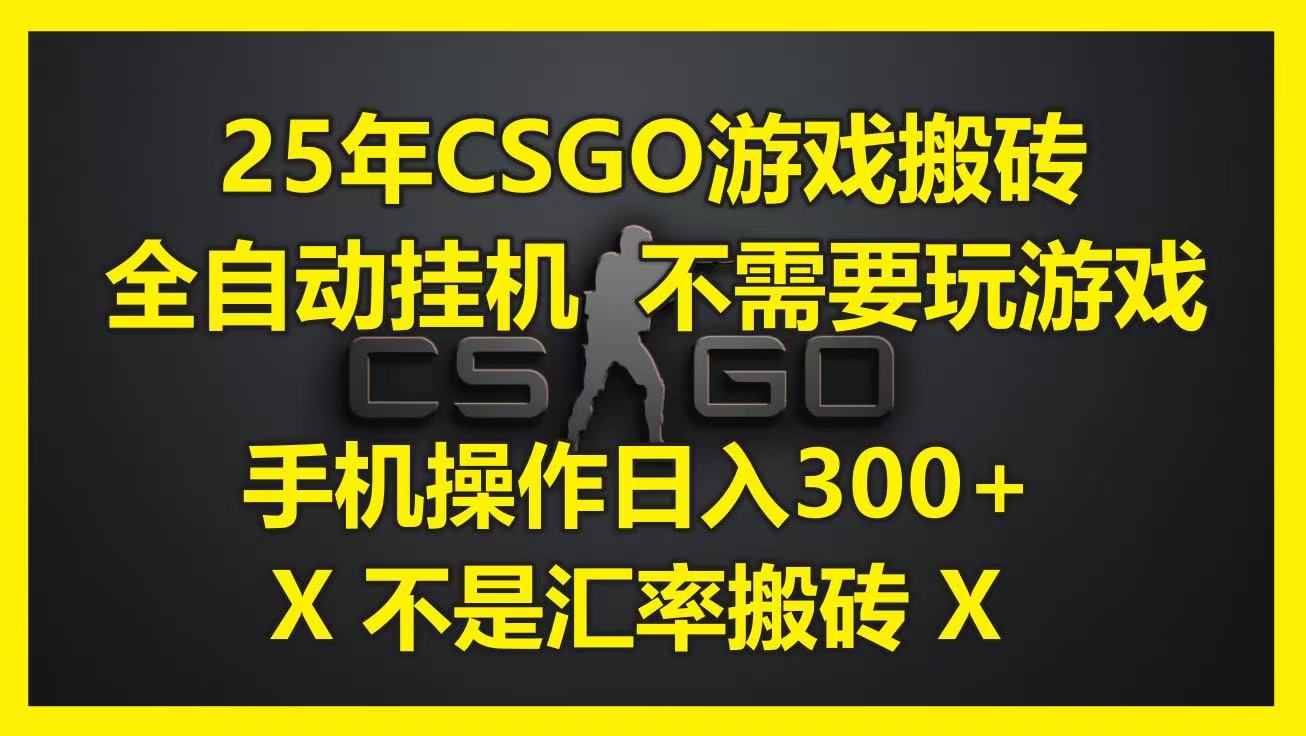 25年CSGO游戏搬砖，全自动挂机，不需要玩游戏，手机操作日入300+。(不是汇率搬砖)-占领资源网