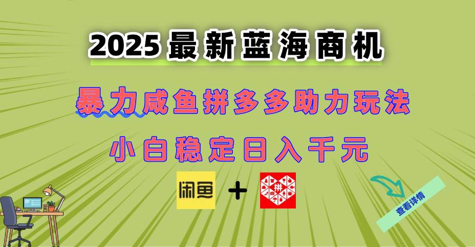 （14942期）最新闲鱼拼多多助力玩法 当下的蓝海商机 新手小白也能轻松操作 实现日…-占领资源网