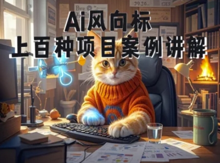 Ai风向标-附100种项目案例玩法-0基础小白到大神ai视频商业应用教学-占领资源网