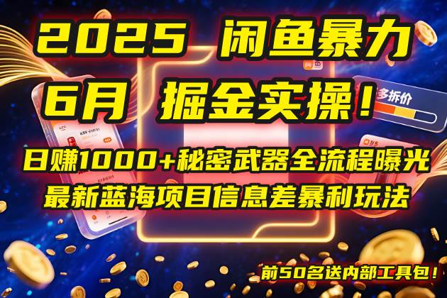 （14964期）2025闲鱼暴力掘金实操！日赚1000+秘密武器全流程曝光，最新蓝海项目信…-占领资源网