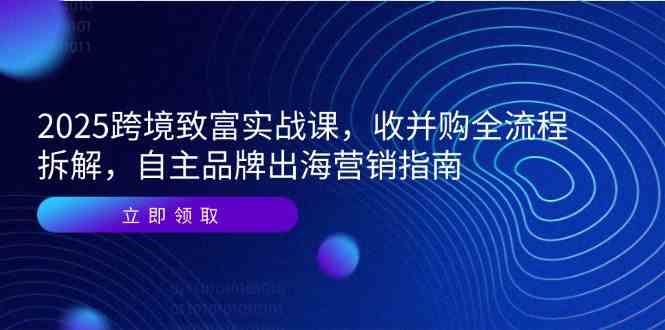2025跨境致富实战课，收并购全流程拆解，自主品牌出海营销指南-占领资源网