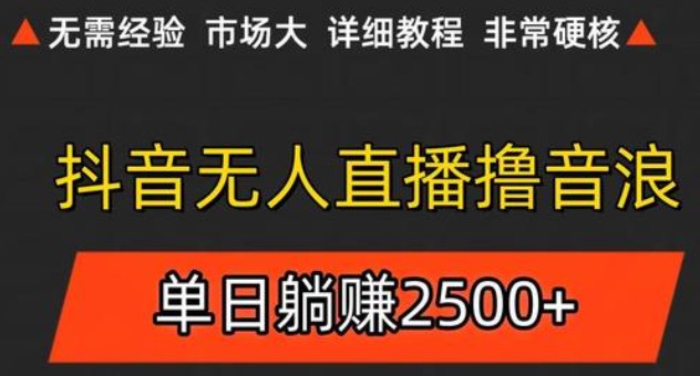 抖音无人直播6.0 简单无脑可矩阵 每天两小时轻松躺赚500+-占领资源网