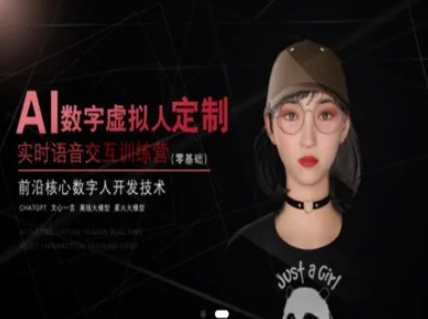 AI数字虚拟人定制，实时语音交互训练营（零基础），前沿核心数字人开发技术-占领资源网