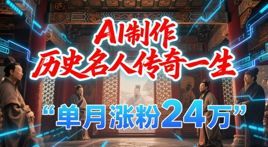 暴力起号！用AI制作历史名人传奇一生，单月涨粉24W，涨粉+变现赛道黑马来了-占领资源网