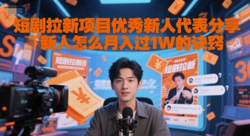 短剧拉新项目优秀新人代表分享新人怎么月入过1W的诀窍-占领资源网