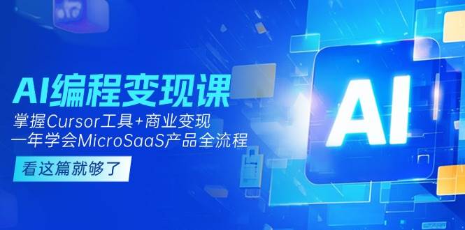 （15063期）AI编程变现课：掌握Cursor工具+商业变现，一年学会MicroSaaS产品全流程-占领资源网