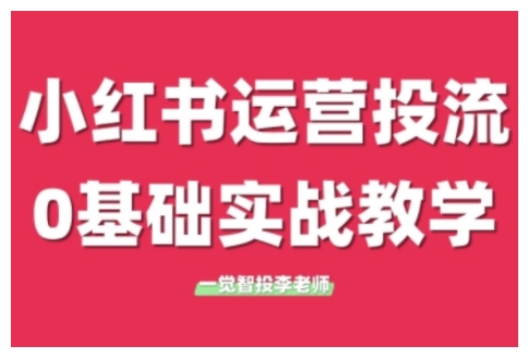 小红书运营投流，小红书广告投放从0到1的实战课，学完即可开始投放（更新）-占领资源网
