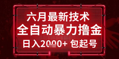 六月最新技术全自动暴力撸金，稳定日入2k+包起号，长期稳定【揭秘】-占领资源网