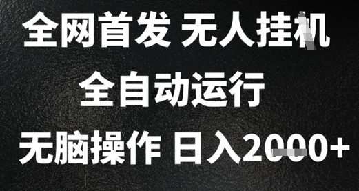 2025首发无人挂G项目，日入2k+，全自动运行，无脑操作，长期稳定 小白可玩【揭秘】-占领资源网