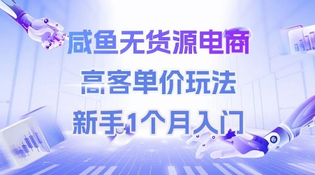 咸鱼无货源电商，高客单价玩法，新手1个月入门-占领资源网