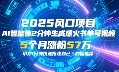 AI智能体2分钟一键生成爆火书单号原创视频，5个月涨粉57w，带你零代码1分钟搭建智能体-占领资源网