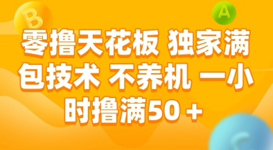 零撸天花板，独家满包技术，不用养机，一小时撸满50+，收益稳定【揭秘】-占领资源网