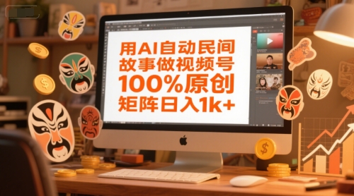 用AI自动民间故事做视频号，100%原创，矩阵日入1k+-占领资源网