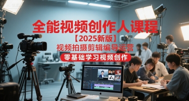 全能视频创作人课程【2025新版】视频拍摄剪辑编导运营，零基础学习视频创作-占领资源网