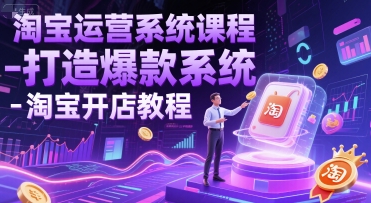 淘宝运营系统课程-打造爆款系统-淘宝开店教程-占领资源网