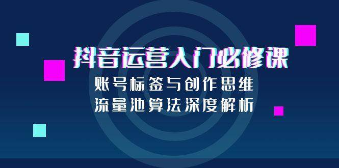 抖音运营入门必修课，账号标签与创作思维，流量池算法深度解析-占领资源网