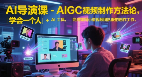 AI导演课-AIGC视频制作方法论，学会一个人+AI工具，完成如同小型视频团队般的创作工作，实现导演梦-占领资源网