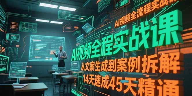 （15172期）AI视频全流程实战课，从文案生成到案例拆解，14天速成45天精通-占领资源网