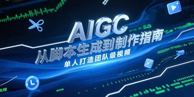 （15170期）AIGC视频制作指南，从脚本生成到剪辑全流程，单人打造团队级视频-占领资源网