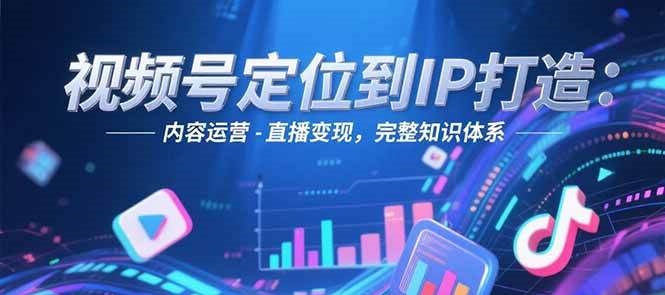 视频号定位到IP打造：账号搭建-内容运营-直播变现，完整知识体系-占领资源网