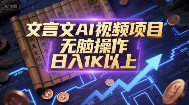 文言文AI视频项目，无脑操作，日入1K以上-占领资源网
