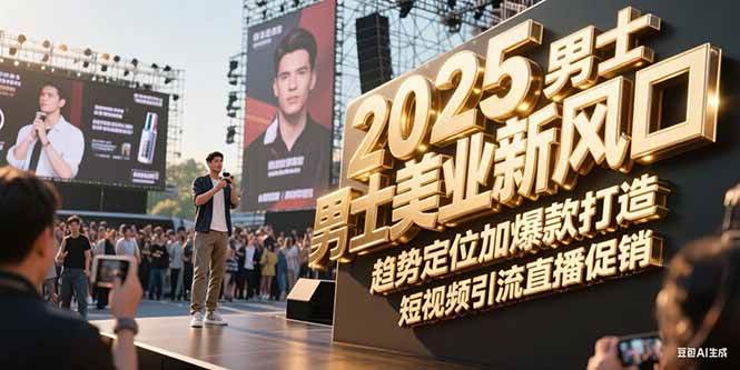 （15190期）2025男士美业新风口，趋势定位加爆款打造，短视频引流直播促销-占领资源网