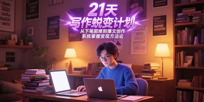 （15204期）21天写作蜕变计划，从下笔困难到爆文创作，系统掌握变现方法论-占领资源网
