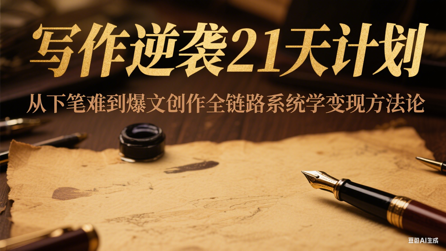 写作逆袭21天计划：从下笔难到爆文创作全链路系统学变现方法论-占领资源网