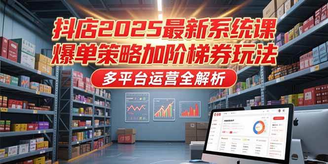 （15214期）抖店2025最新系统课，爆单策略加阶梯券玩法，多平台运营全解析-占领资源网