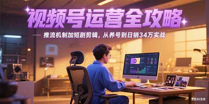 （15217期）2025视频号运营全攻略，推流机制加短剧剪辑，从养号到日销34万实战-占领资源网