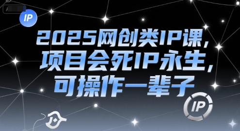 2025网创类IP课，项目会死IP永生，可操作一辈子-占领资源网