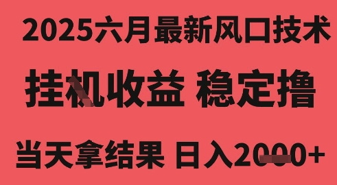 2025六月最新风口技术，无人挂G撸礼物，长期稳定 一个小时收益2k+，小白当天拿结果【揭秘】-占领资源网