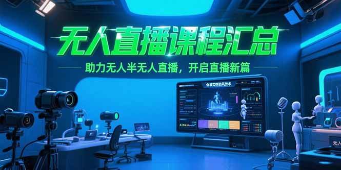 （15218期）无人直播课程汇总，含非实时防风技术，助力无人半无人直播，开启直播新篇-占领资源网