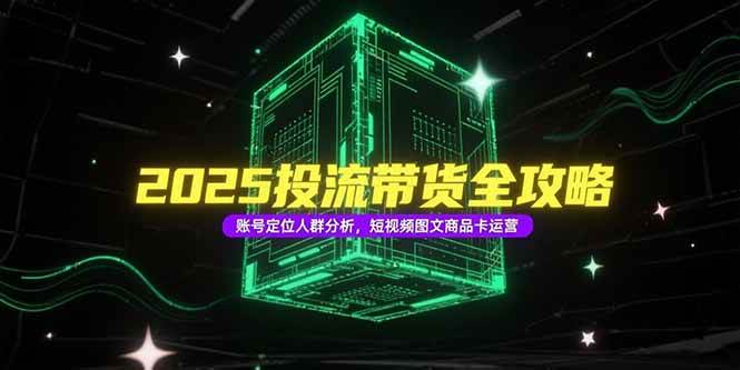 （15233期）2025投流带货全攻略，账号定位人群分析，短视频图文商品卡运营-占领资源网