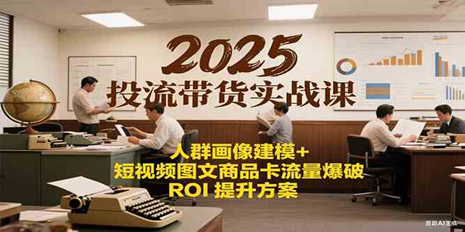 2025投流带货实战课：人群画像建模+短视频图文商品卡流量爆破ROI提升方案-占领资源网