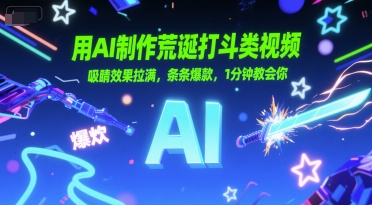 用AI制作荒诞打斗类视频，吸睛效果拉满，条条爆款，1分钟教会你-占领资源网