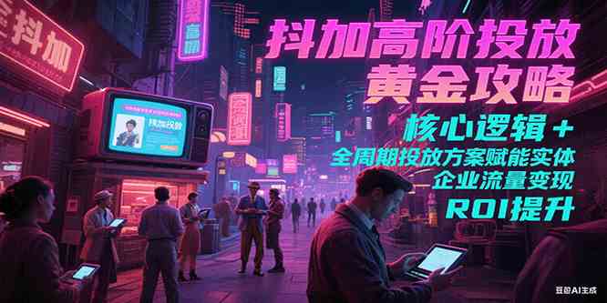抖加高阶投放黄金攻略：核心逻辑全周期投放方案赋能实体企业流量变现 ROI 提升-占领资源网