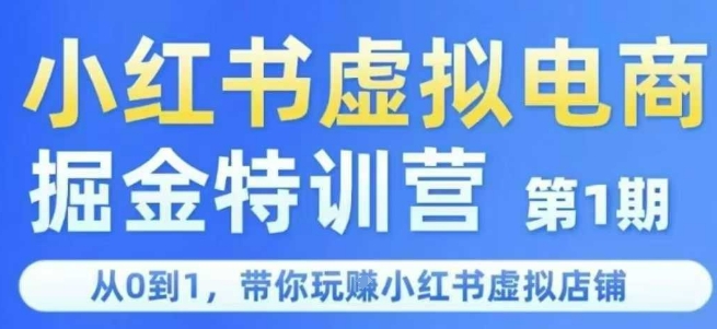小红书虚拟电商掘金特训营第1期，从0到1，带你玩转小红书虚拟店铺-占领资源网