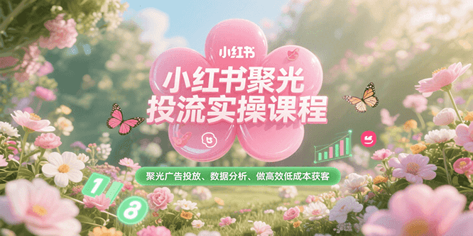小红书聚光投流实操课程，聚光广告投放、数据分析、做高效低成本获客-占领资源网
