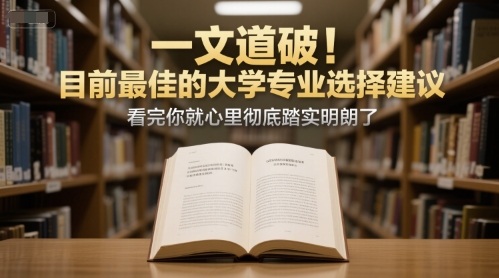 付费文章：一文道破！目前最佳的大学专业选择建议，看完你就心里彻底踏实明朗了-占领资源网