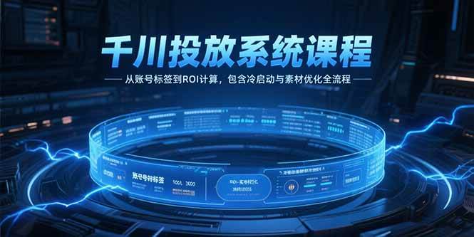 （15263期）千川投放系统课程，从账号标签到ROI计算，包含冷启动与素材优化全流程-占领资源网
