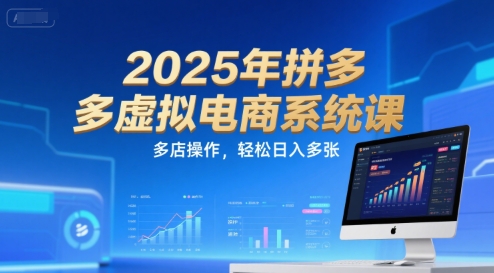 2025年拼多多虚拟电商系统课，多店操作，轻松日入多张-占领资源网
