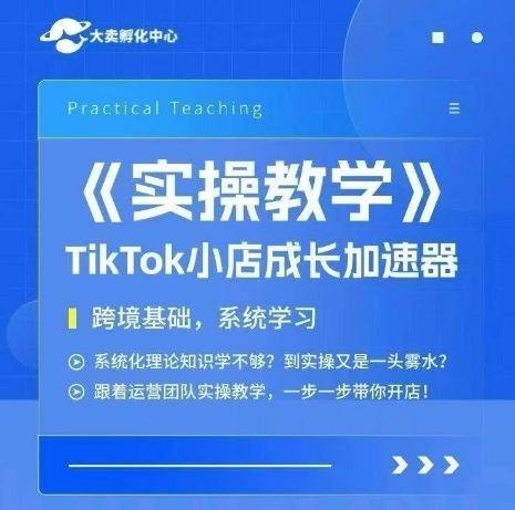大卖家孵化中心TikTok实操课，TikTok小店成长加速器，跨境基础系统学习，一步一步带你开店-占领资源网