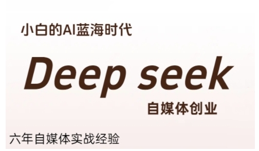 普通人利用Deepseek自媒体创业，零基础友好，小白的AI蓝海时代-占领资源网